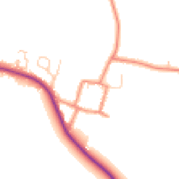 Daytime road noise heatmap for YO8 5LN