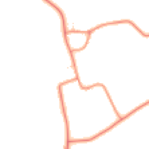 Daytime road noise heatmap for YO8 6ER