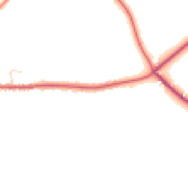 Daytime road noise heatmap for YO8 6LG