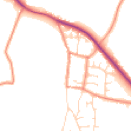 Daytime road noise heatmap for YO8 6QE