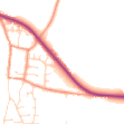 Daytime road noise heatmap for YO8 6QJ