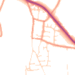 Daytime road noise heatmap for YO8 6QN