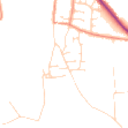 Daytime road noise heatmap for YO8 6QX