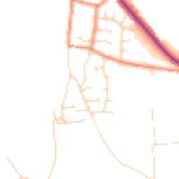 Daytime road noise heatmap for YO8 6QZ