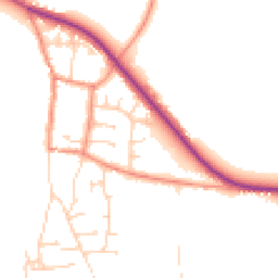 Daytime road noise heatmap for YO8 6UF