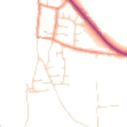 Daytime road noise heatmap for YO8 6YY