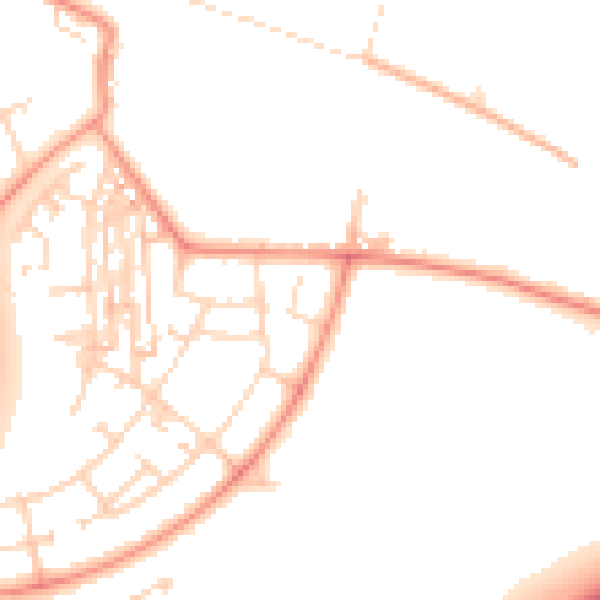 Daytime road noise heatmap for YO8 8BB