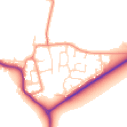Daytime road noise heatmap for YO8 8JN