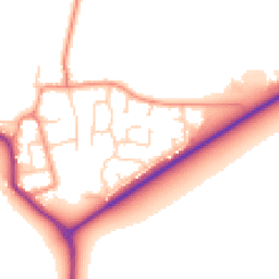 Daytime road noise heatmap for YO8 8JY