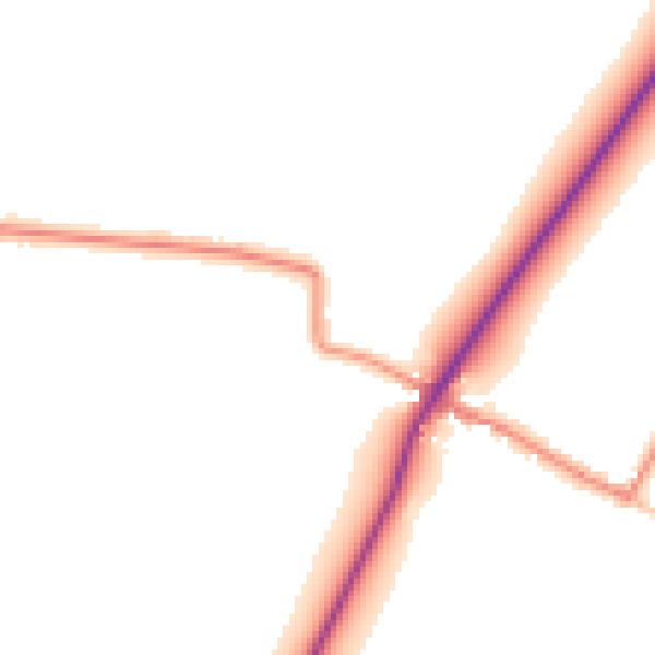 Daytime road noise heatmap for YO8 8QD