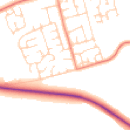 Daytime road noise heatmap for YO8 9FN