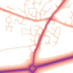 Daytime road noise heatmap for YO8 9HH