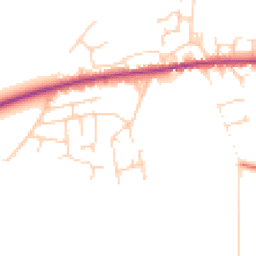 Daytime road noise heatmap for YO8 9JG