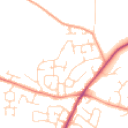 Daytime road noise heatmap for YO8 9JX