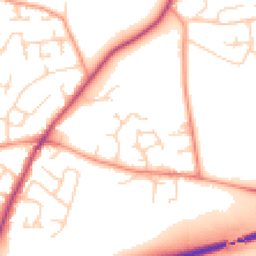 Daytime road noise heatmap for YO8 9LR