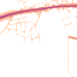 Daytime road noise heatmap for YO8 9QQ