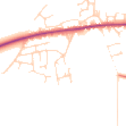 Daytime road noise heatmap for YO8 9SA