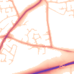 Daytime road noise heatmap for YO8 9SU
